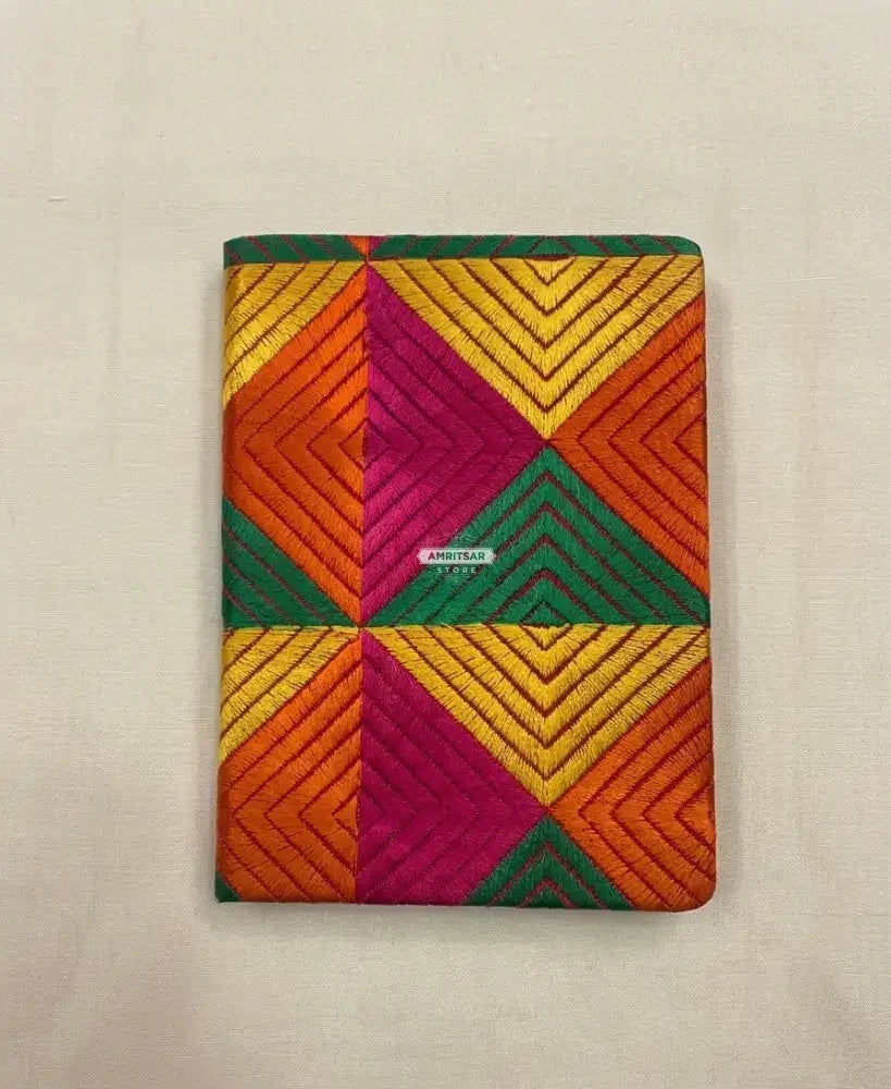 The Amritsar Store ,Multicolor Geometric Pattern Handmade Fabric Cover Diary - The Amritsar Store