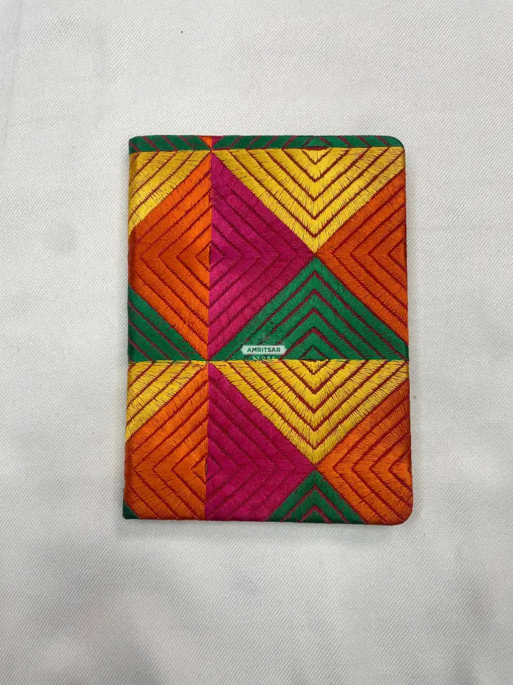 Multicolor geometric pattern handmade fabric cover diary by The Amritsar Store