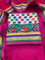 The Amritsar Store handcrafted Phulkari suit with vibrant traditional embroidery, unstitched Punjabi ethnic wear with dupatta for women