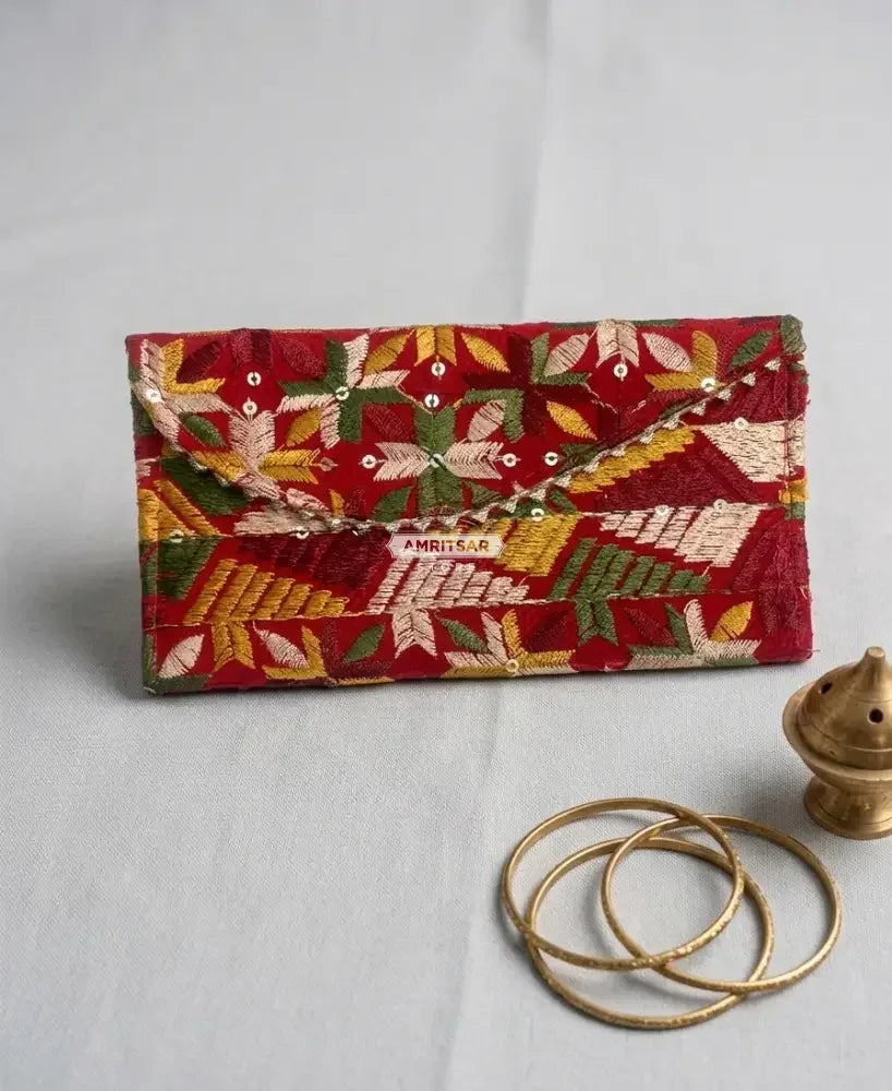 The Amritsar Store Phulkari Shagun Envelope-Shagun lifafa - The Amritsar Store