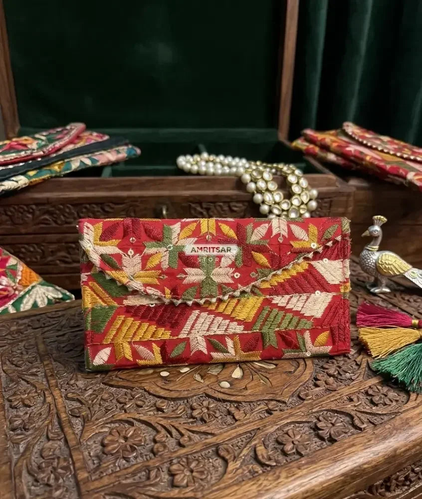 The Amritsar Store Phulkari Shagun Envelope-Shagun lifafa - The Amritsar Store