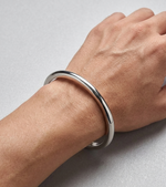 Round metallic stainless steel kada for men, 5 mm thickness, plain smooth design with no edges by The Amritsar Store