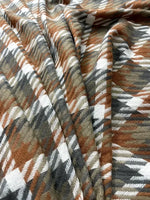 Rust Olive Checked Wool Scarf for Women – Soft Winter Scarf | The Amritsar Store - The Amritsar Store