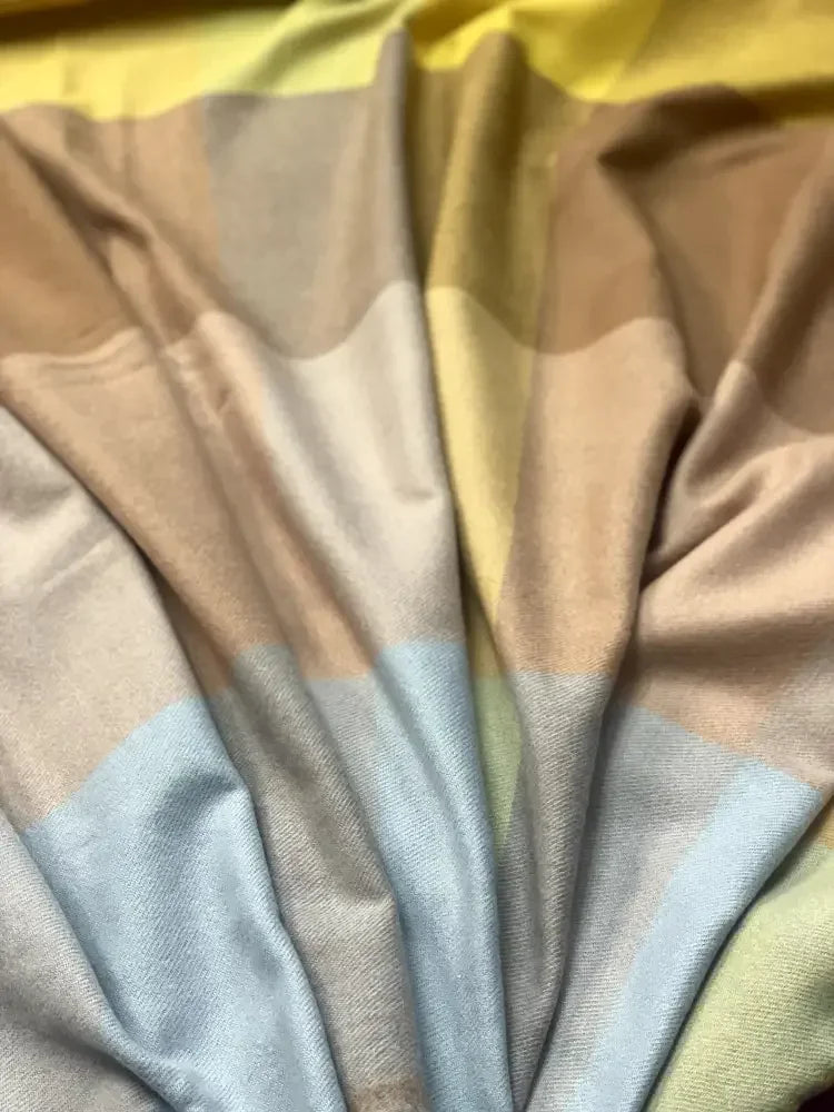 Soft Pastel Plaid Wool Scarf for Women– Soft Winter Scarf | The Amritsar Store - The Amritsar Store