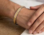 Stainless Steel and Brass 2 Lines 7 mm Punjabi Kada for Men By The Amritsar Store - The Amritsar Store