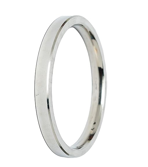 Men’s plain stainless steel flat kada bracelet with 8 mm thickness by The Amritsar Store, classic Punjabi Sikh bangle design for daily wear
