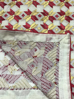 Phulkari Dupatta - Off-White with Maroon & Mustard Embroidery | The Amritsar Store - The Amritsar Store