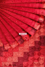 The Amritsar Store Phulkari Saree – Hand Embroidered Red Chinnon Chiffon, Traditional Punjabi Ethnic Attire