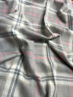 Grey Pink Plaid Wool Scarf – Soft Winter Scarf for Men & Women | The Amritsar Store - The Amritsar Store