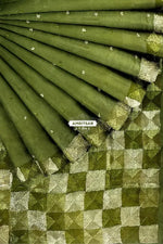 Phulkari Saree – Hand Embroidered Olive Green Saree for Women | The Amritsar Store - The Amritsar Store