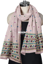 The Amritsar Store Phulkari Dupatta – Hand Embroidered Traditional Design in Pink Color