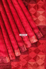 Phulkari Saree – Hand Embroidered Red Saree for Women | The Amritsar Store - The Amritsar Store