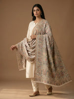 Women's Stole – Royal Heritage Mughal Darbar & Floral Jaal Weave | The Amritsar Store - The Amritsar Store