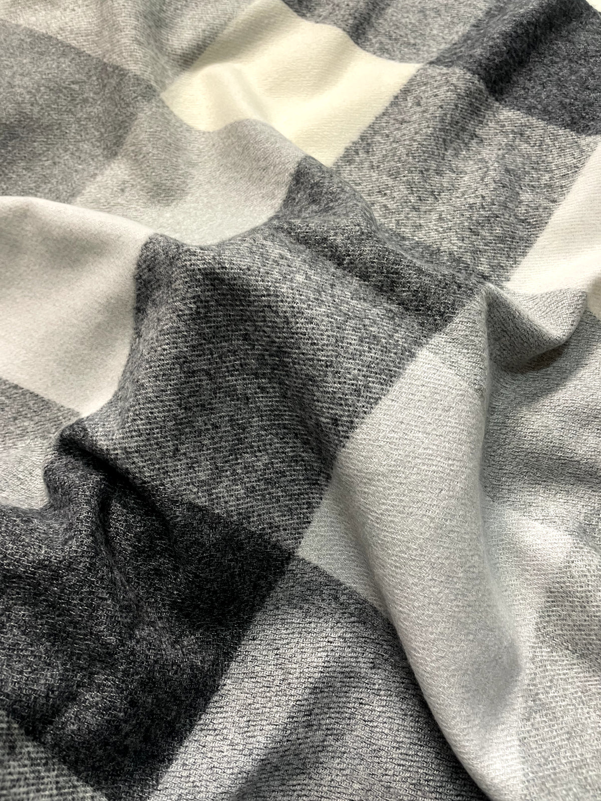 “The Amritsar Store classic black and white check wool scarf, soft woven winter scarf