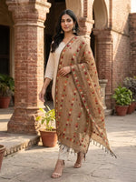 Phulkari Dupatta – Hand Embroidered Brown Dupatta For women | The Amritsar Store - The Amritsar Store