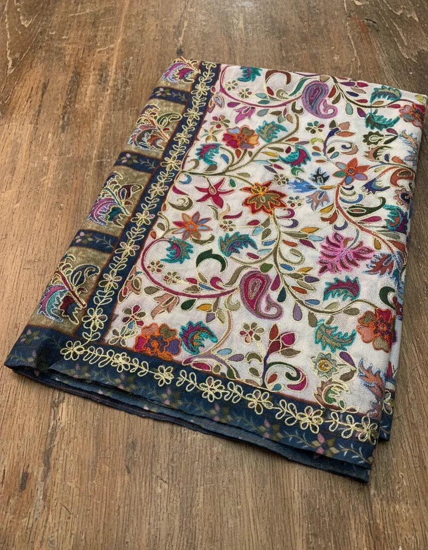 Women's Kalamkari Stole – Traditional Floral Designer Wrap | The Amritsar Store - The Amritsar Store