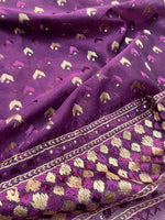 Hand embroidered purple Phulkari dupatta for women with traditional Punjabi embroidery, elegant ethnic wrap featuring detailed artisan threadwork by The Amritsar Store