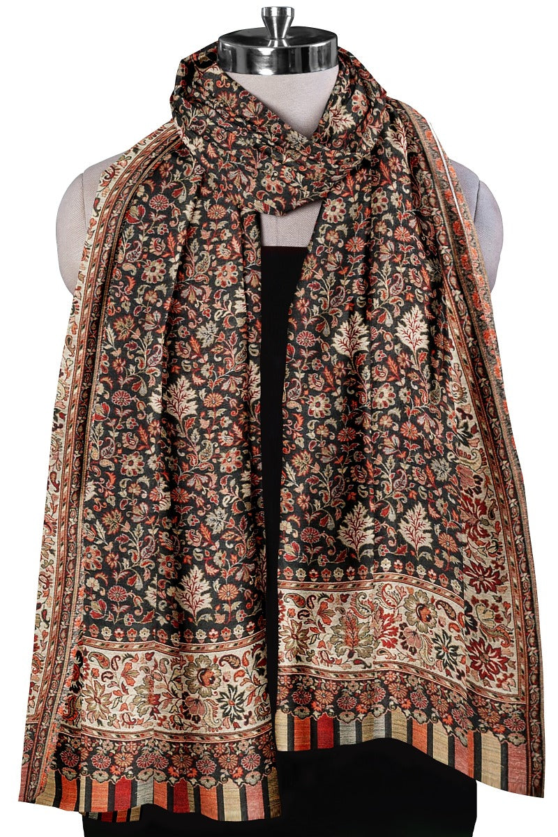 Women's Shawl, Kashmiri Kani Shawl, Traditional Paisleys Design, Warm Wool Rich Shawl, Large Wrap, Shawl For Women & Men - The Amritsar Store
