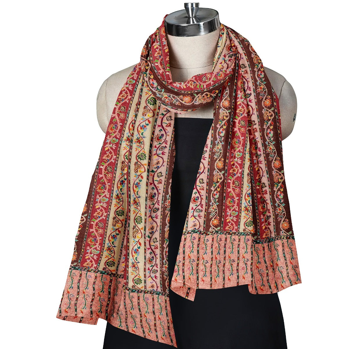 Women's Shawl, Heritage Collection Kalamkari Kashmiri Shawl, Pashmina Shawl For Women, Large Wrap Shawl For Women & Men - The Amritsar Store