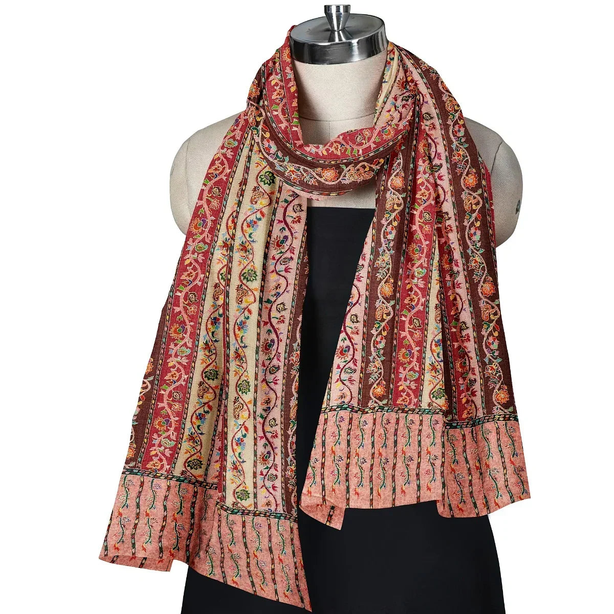 Women's Shawl, Heritage Collection Kalamkari Kashmiri Shawl, Pashmina Shawl For Women, Large Wrap Shawl For Women & Men - The Amritsar Store