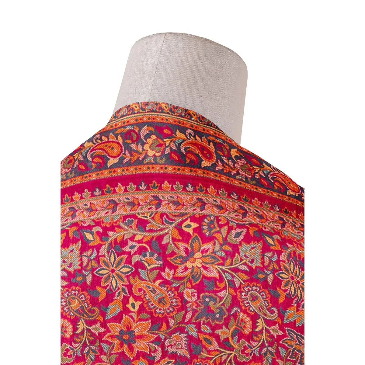 Women's Kani Shawl, Magenta Shawl, Faux Warm Pashmina Women Shawl, Woven Jacquard Design with Woven Kashmiri Paisleys Shawl For Women With Size 2.05 x 1.05 - The Amritsar Store