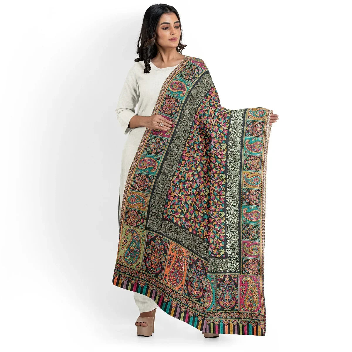Womens Kani Zari Shawl - The Amritsar Store
