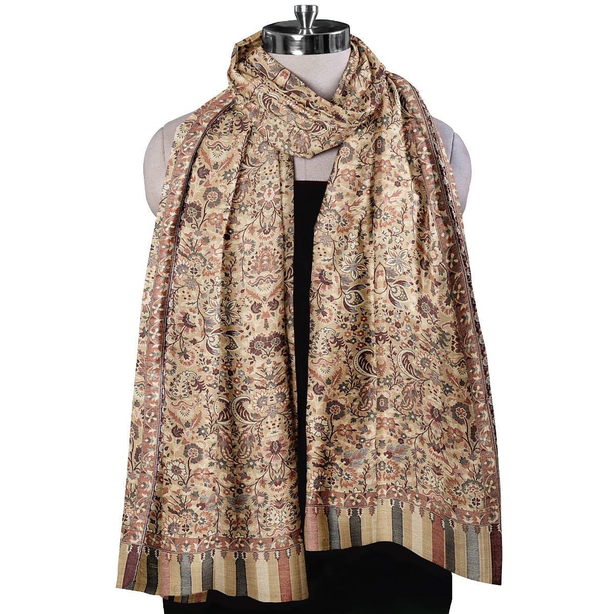 Mens Wool Shawl, Kashmiri Kani Fine Wool Shawl, Soft and Warm With Kashmiri Paisleys, Large Wrap Shawl, Light Weight 2.50 Mtr x 1.30 Mtr, Perfect Gift For Your Loved Ones. - The Amritsar Store