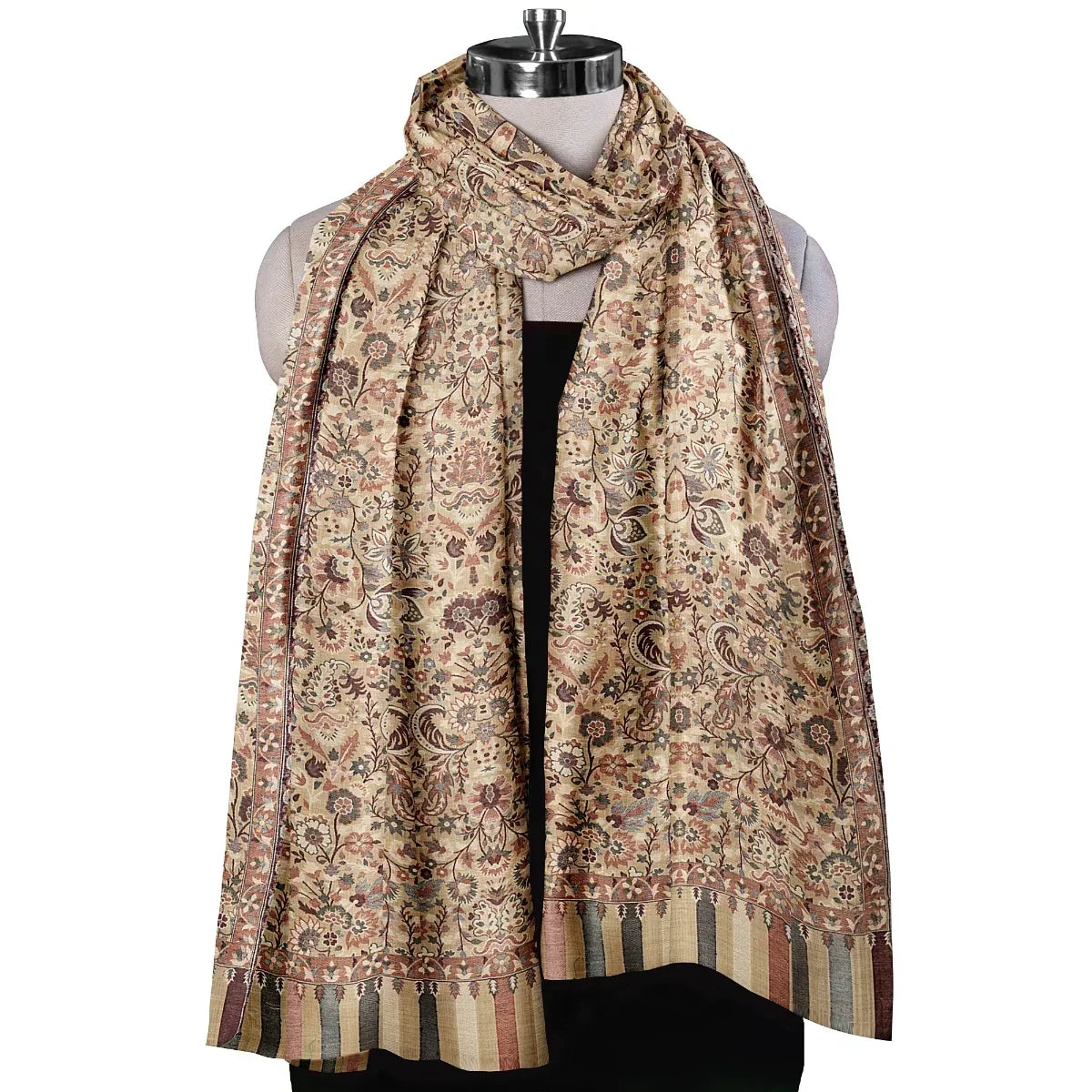 Mens Wool Shawl, Kashmiri Kani Fine Wool Shawl, Soft and Warm With Kashmiri Paisleys, Large Wrap Shawl, Light Weight 2.50 Mtr x 1.30 Mtr, Perfect Gift For Your Loved Ones. - The Amritsar Store