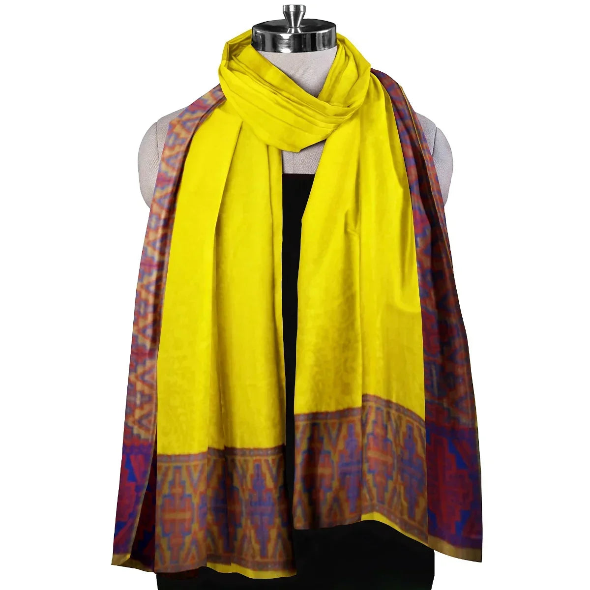 The Amritsar Store ,Multicolor Bamboo Silk Scarf, Soft & Fine Quality with Stripes Pattern - The Amritsar Store
