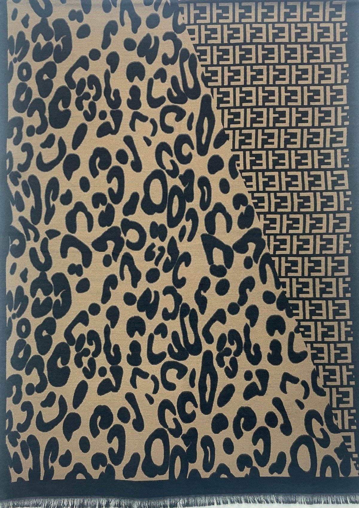 The Amritsar Store Leopard Print and Fendi-inspired Scarf (Reversible) - The Amritsar Store