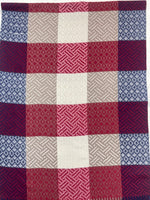 The Amritsar Store Multicolor Geometric Checkered Scarf – Soft Winter Wrap in Red, Blue, Beige & White - The Amritsar Store