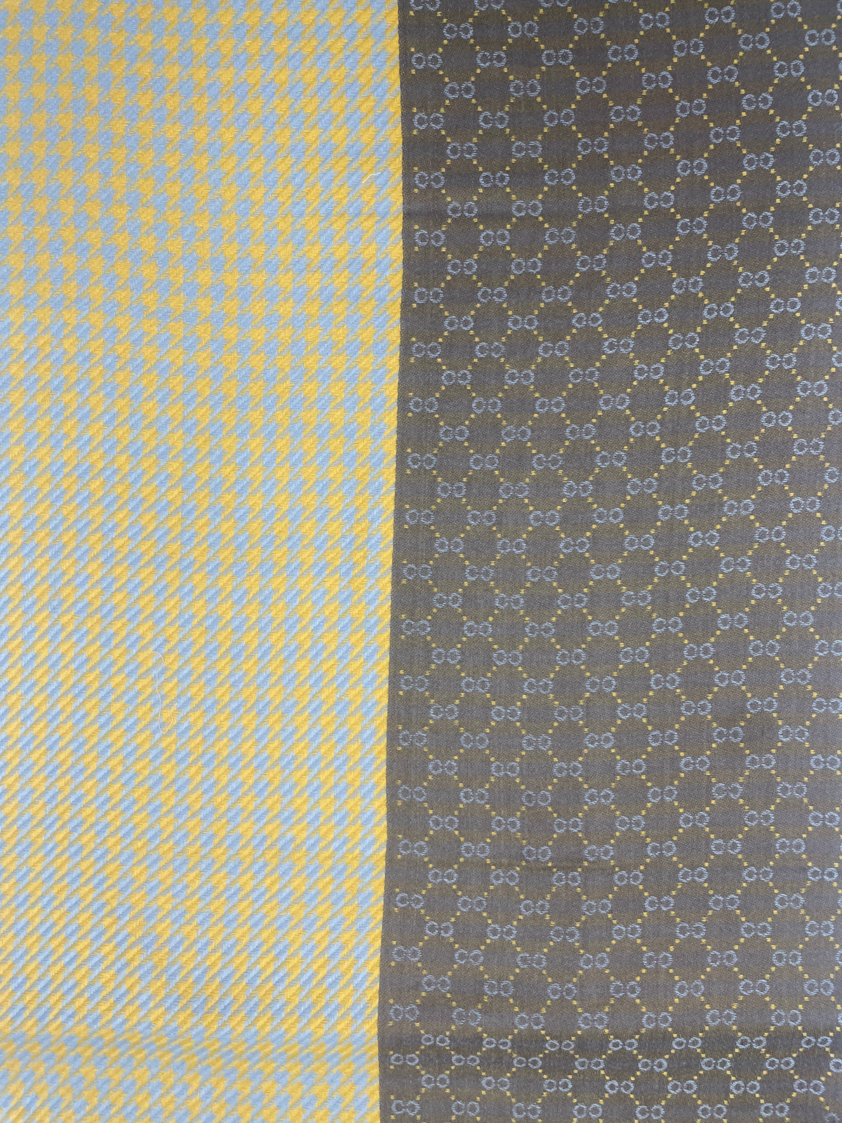 "Two-Tone Reversible Scarf with Houndstooth and Double-G Pattern, Unisex Fashion Accessory by The Amritsar Store"