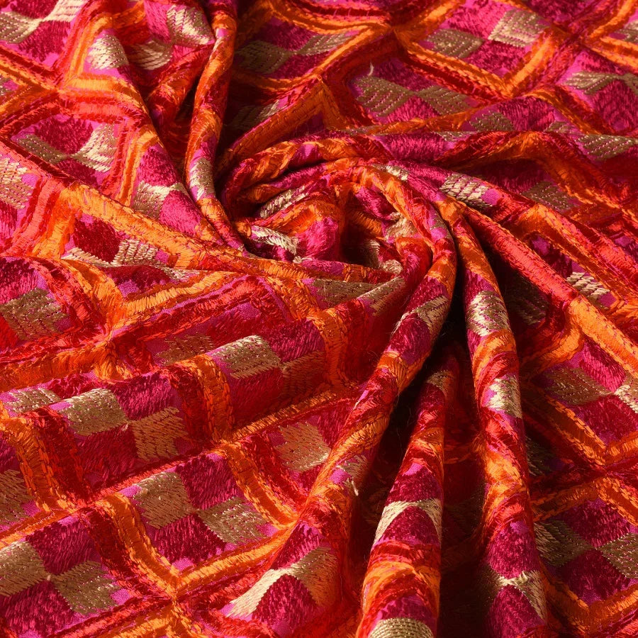 Alluring Handmade Embroidery Phulkari Full Jall Dupatta by The Amritsar Store - The Amritsar Store