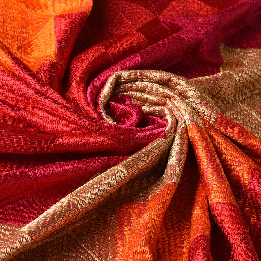 Handmade Embroidery Phulkari Dupatta Ladder Pattern by The Amritsar Store - The Amritsar Store