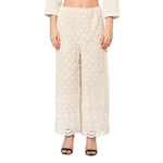 Off White Chikan Plazzo - The Amritsar Store