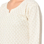 Chickenkari Luckhnawi Kurti Free Size Hand Carfted Top Tunic - The Amritsar Store