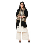 Black Embroidery Shawl With Golden Aari Kashmiri Thread Handmade - The Amritsar Store