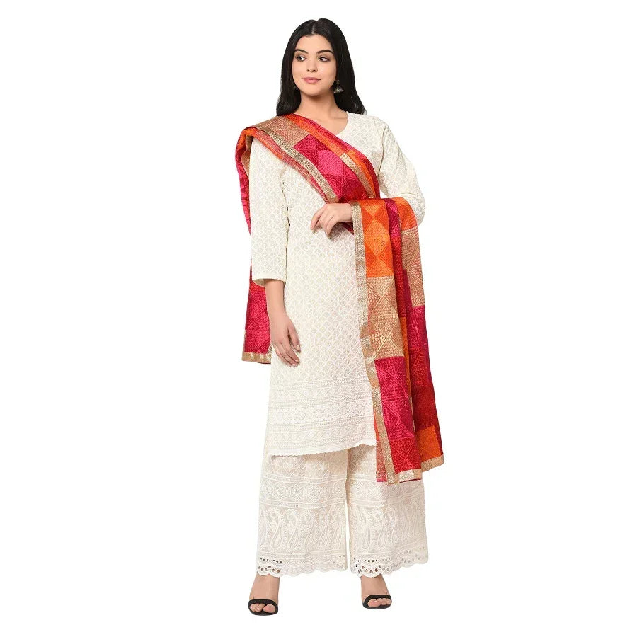 Handmade Embroidery Phulkari Dupatta Ladder Pattern by The Amritsar Store - The Amritsar Store