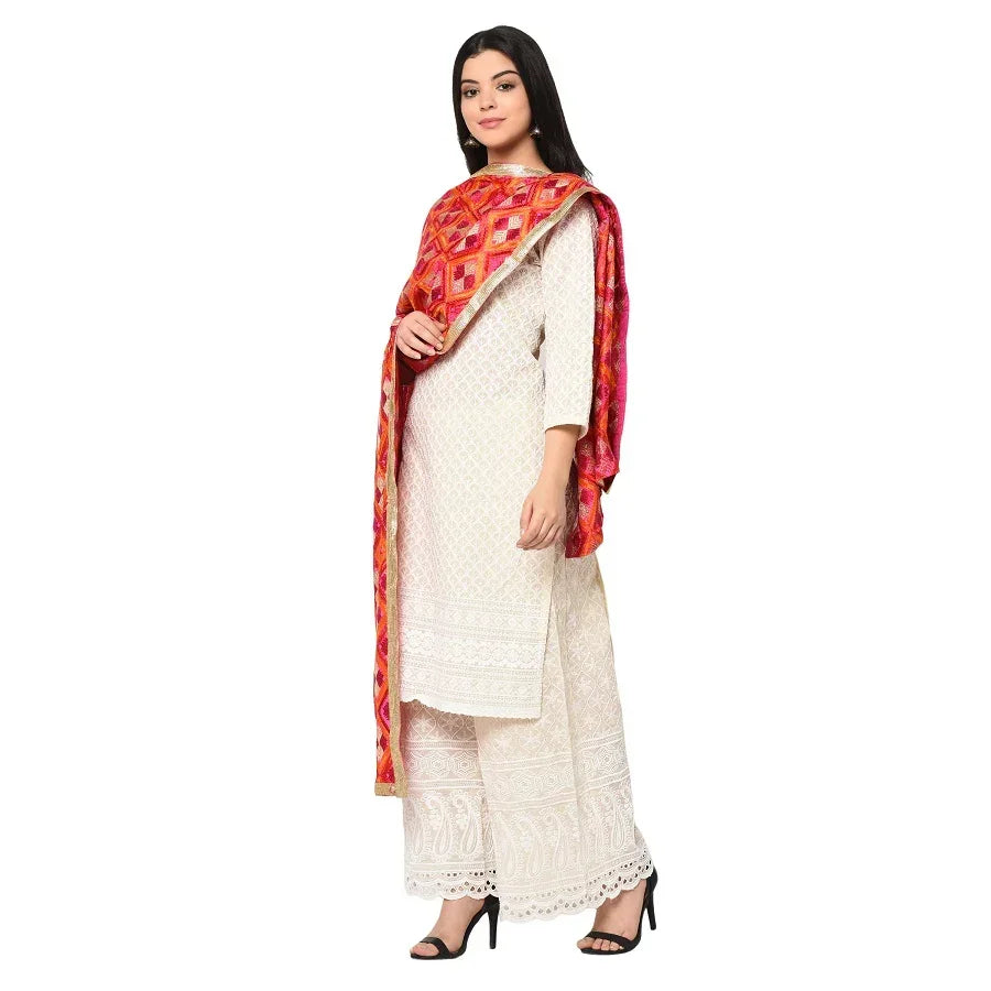 Alluring Handmade Embroidery Phulkari Full Jall Dupatta by The Amritsar Store - The Amritsar Store