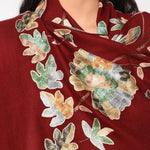 Wedding Kashmir Multicolored Embroidery Pure Wool Shawl With Subtle Colors of Thread Work - The Amritsar Store