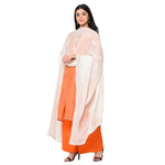 Pure Crepe Chiffon White Dyeable Dupatta With Sequence And Thread Work by The Amritsar Store - The Amritsar Store