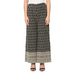Black Plazzo With Off White Thread Work At The Bottom - The Amritsar Store