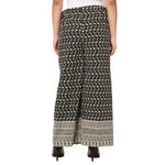 Black Plazzo With Off White Thread Work At The Bottom - The Amritsar Store