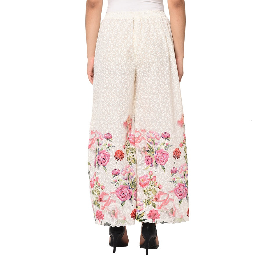 Plazzo With Multicolor Exclusively Printed Floral Design by The Amritsar Store - The Amritsar Store