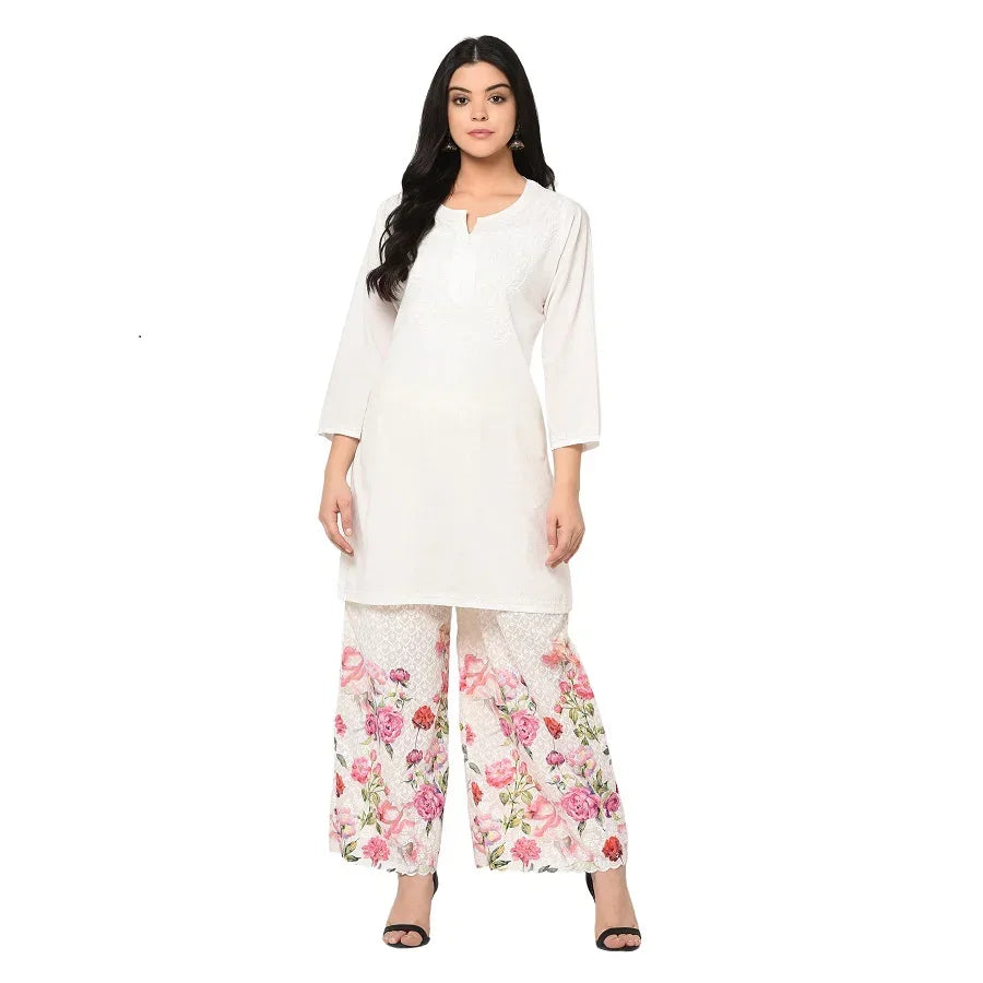 Plazzo With Multicolor Exclusively Printed Floral Design by The Amritsar Store - The Amritsar Store