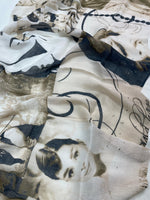Vintage Hollywood Print Scarf – Beige & Sepia Lightweight Summer Scarf | The Amritsar Store - The Amritsar Store