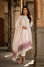 Phulkari Dupatta – Hand Embroidered Off-White Dupatta for Women | The Amritsar Store - The Amritsar Store