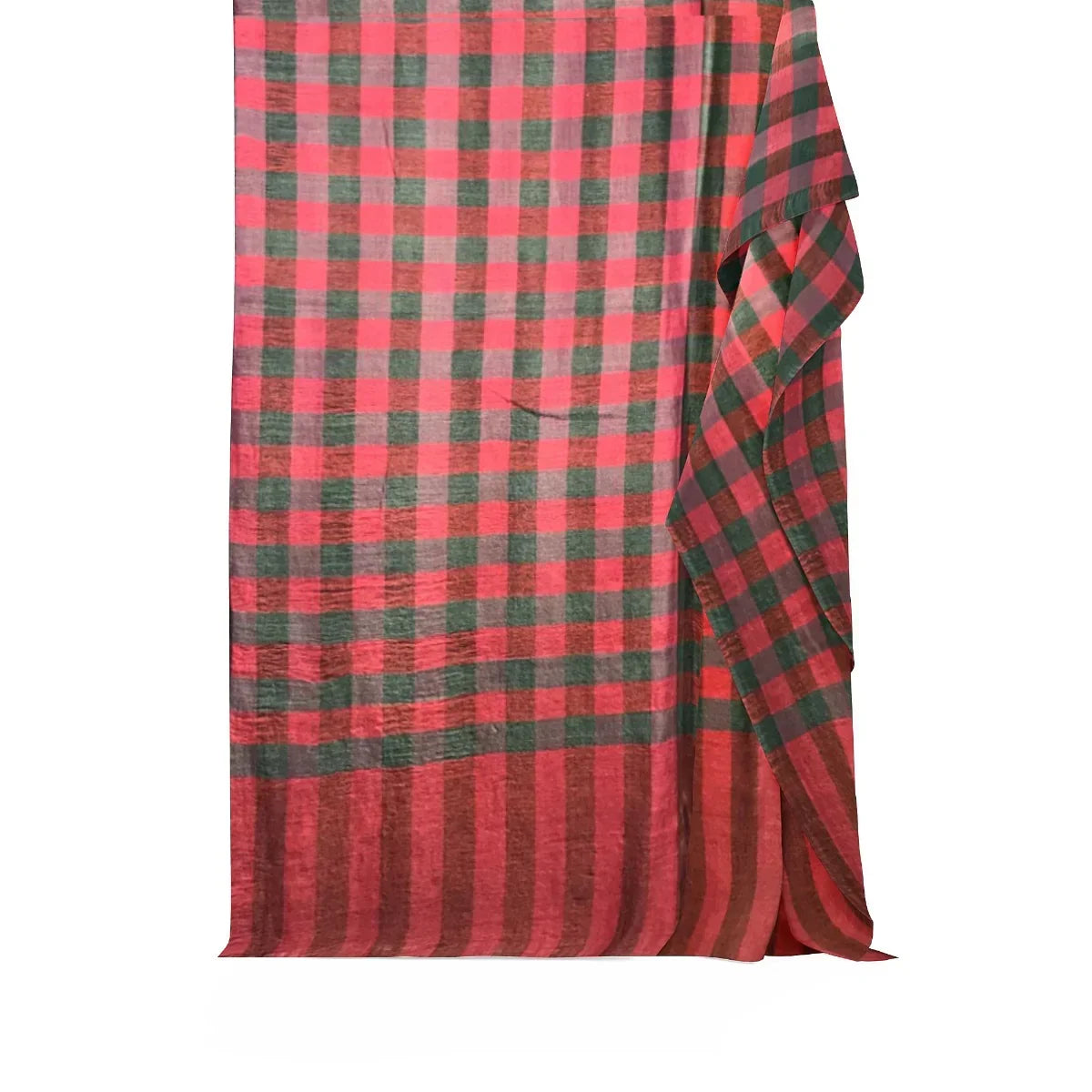 The Amritsar Store ,Multicolor Bamboo Silk Scarf, Soft & Fine Quality with Check Pattern Reversible - The Amritsar Store