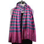Women Scarf, Multicolor Bamboo Silk Scarf, Soft & Fine Quality with Check Pattern Reversible All Season Stole Size 2.00mtr x 0.70 mtr Weight 120 Grams - The Amritsar Store