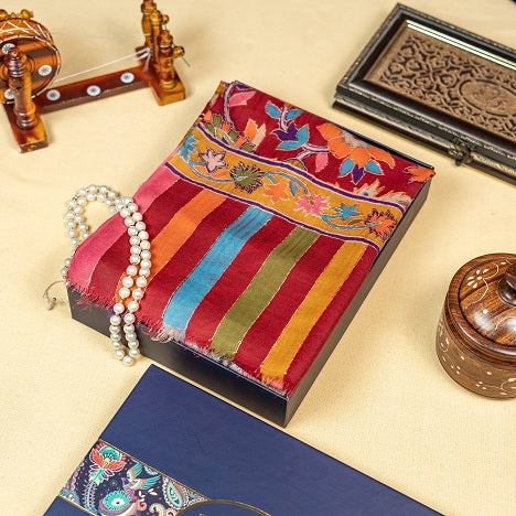 The Amritsar Store Women’s Kalamkari Shawl – Handcrafted Traditional Art featuring intricate patterns and rich traditional design, perfect for elegant ethnic styling